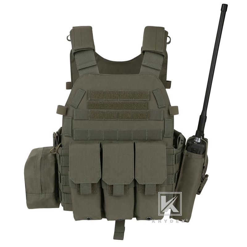 KRYDEX LBT-6094A Plate Carrier Molle Tactical Body Armor Combat Vest With Triple  Pouch & Radio Pouch & General Purpose Utility Pouches tactical vest