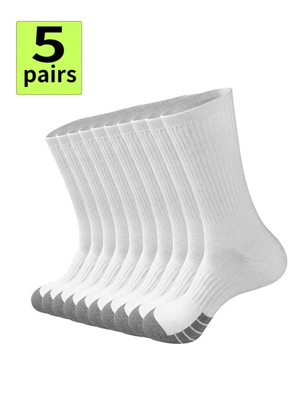 Men's Colorblock  Socks, Sporty Breathable Comfortable Socks for Outdoor Hiking Cycling Running, Athletic Socks for Men