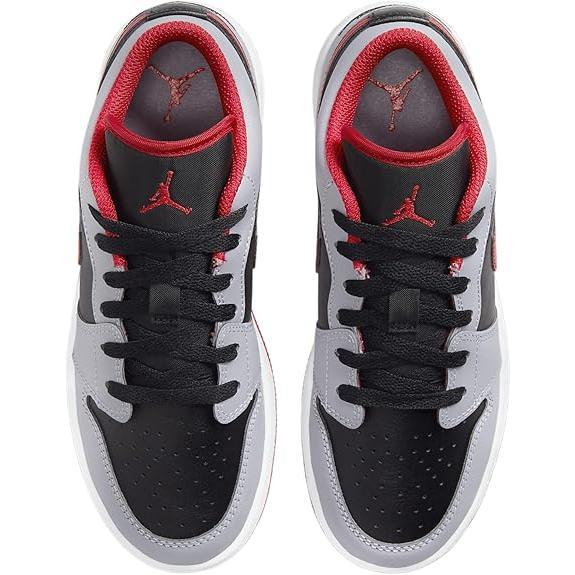 Jordan 1 Low Black Fire Red-Cement Grey (553560 060)