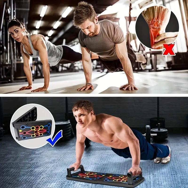 Multi-Function Foldable Push-Up Board 14 in 1 Fitness Workout Train Gym Muscle Strength  Exercise Pushups Training Portable Equipment Home Workouts