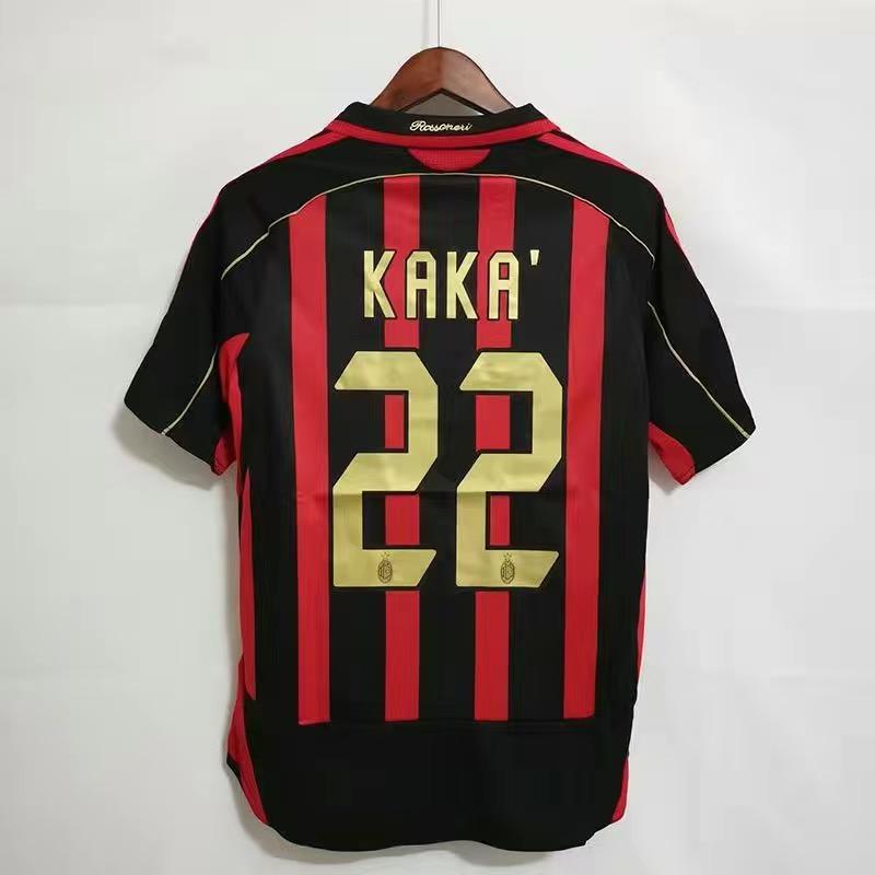 06ac Milan jersey size 22, Kaka size 99, Ronaldinho jersey short sleeved set, classic football team uniform customization