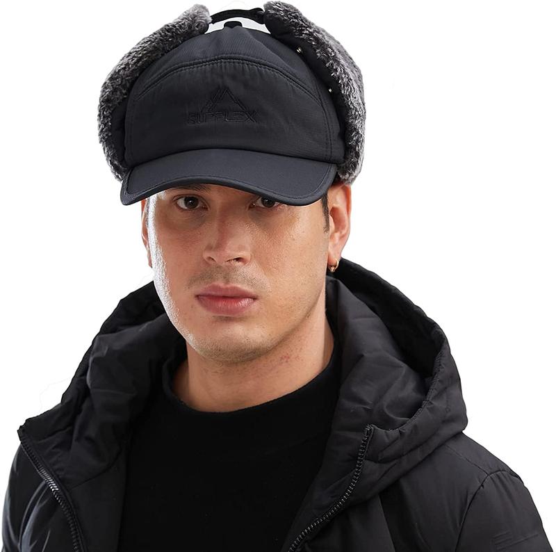 Mens Winter Windproof Warm Trapper Hat with Ear Flap Cold Weather Skiing Hunting Fishing Gifts Trapper Hats for Men Women