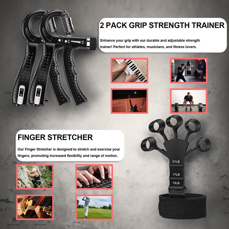 Grip Strength Training Kit (5 Packs) for Muscle Building and Injury Recover, Hand Grip Strengther