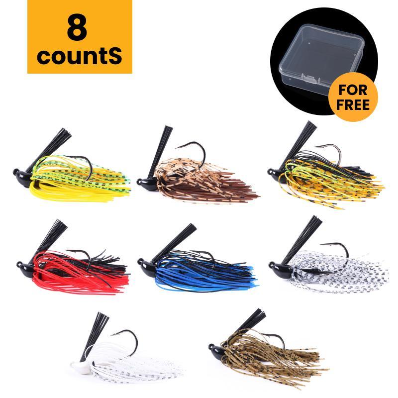 Fishing Lure with Hook, 1 8 Counts Artificial Fishing Bait with Box, Durable Fishing Accessories for Outdoor Fishing