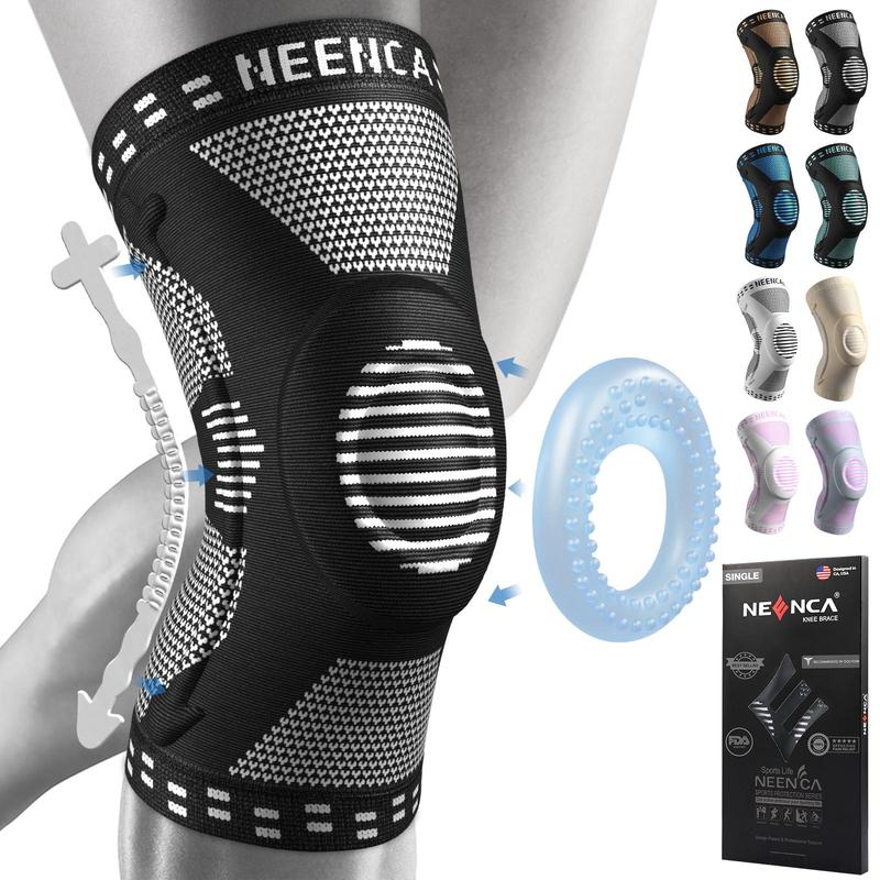 NEENCA Sports Knee Sleeve for Runner, Workout, Gym, Basketball, Volleyball, Hiking Spicy Dill knee pain Breathable Sponge Knee Pads