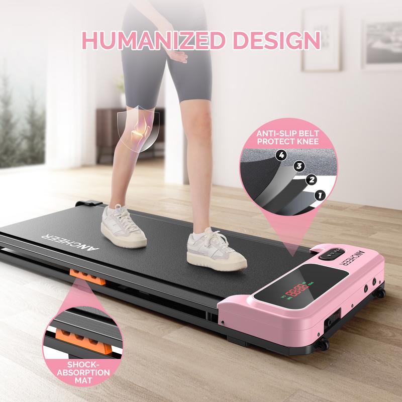 Ancheer-6000 five-color young fashion under the table walking mat treadmill, portable family treadmill with LED display  remote control