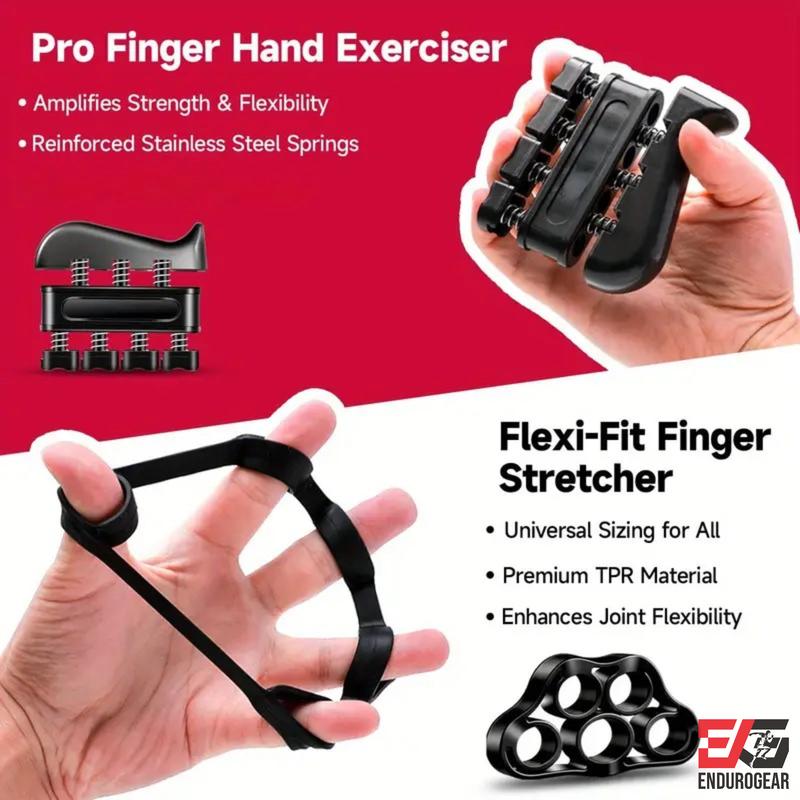 ENDUROGEAR 5-Piece Grip Strengthener Kit - Adjustable Hand Gripper, Finger Exerciser, Stress Relief Ball, & Forearm Strength Trainer