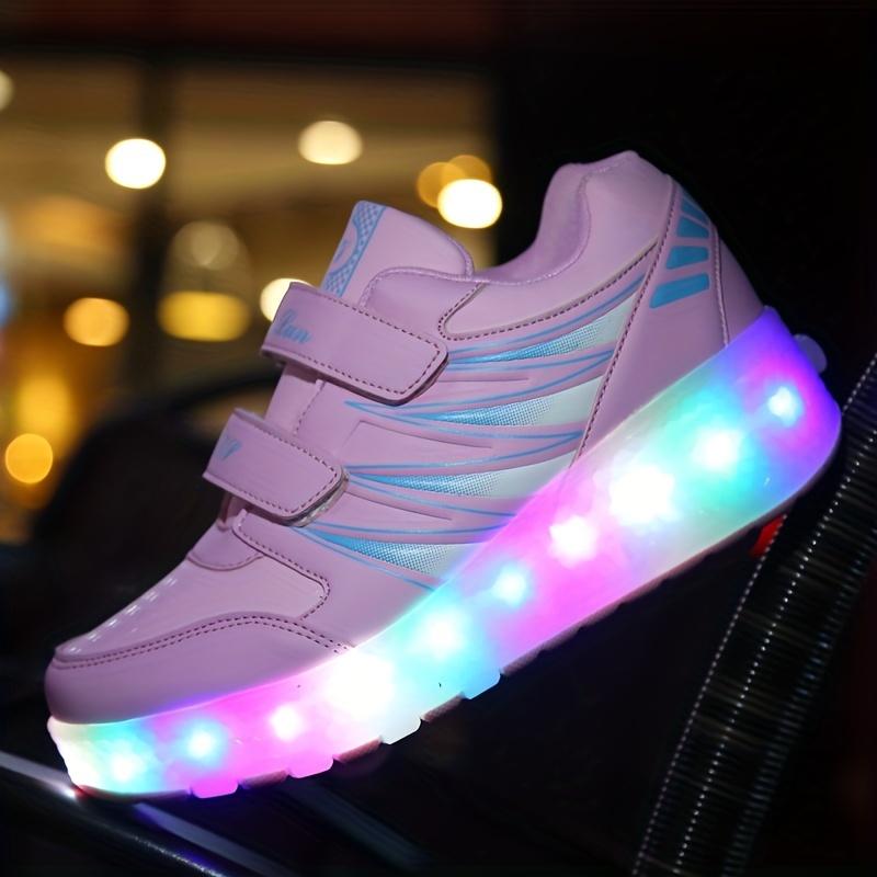 LED Roller Shoes for Kids - Trendy Two-Wheeled Skate Sneakers with Luminous Lights for Boys, Girls, and Teens - Fun and Safe Way to Roll Around