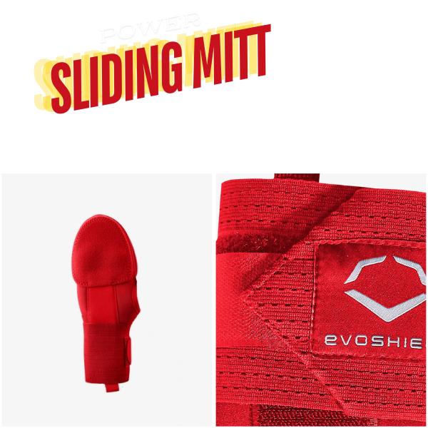 EvoShield Sliding Mitt - Premium Baseball & Softball Slide Guard for Right & Left Hand - Advanced Sports Protection Gear in Red, Black, Navy