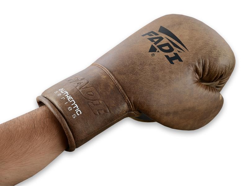 Fadi Sports A2 Lace Boxing Glove in Vintage Brown Matte Cowhide Leather with Pure Latex Mold and EVA Foam Padding - Unisex Adult Gloves