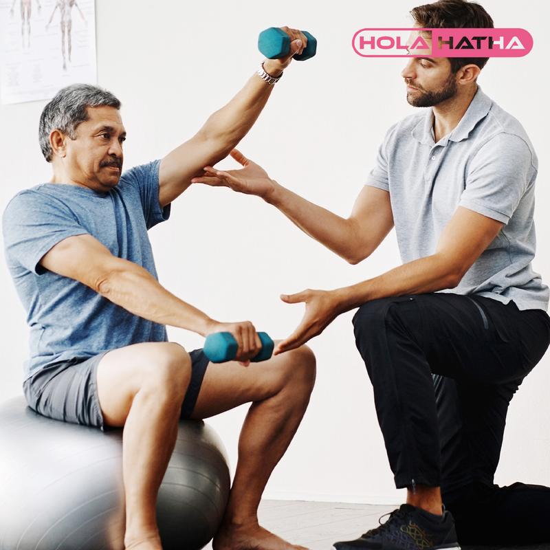 HolaHatha Neoprene Dumbbell Weight Set with Rack