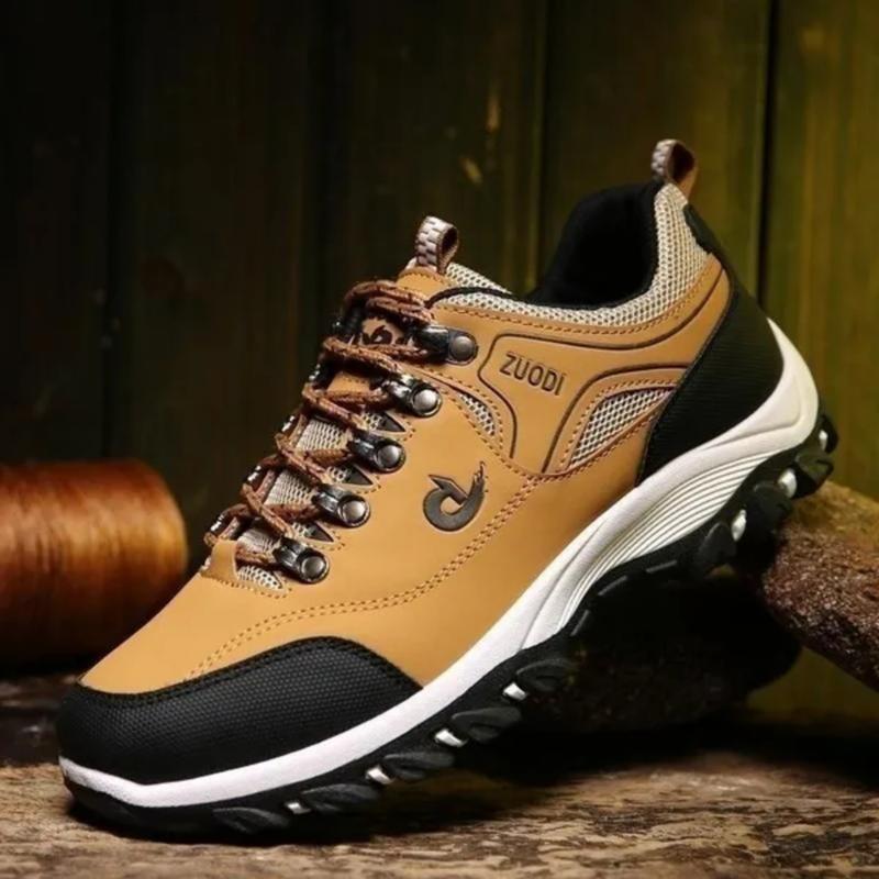 Men Casual Running Camping Shoes Leather Outdoor Sneakers Hiking Shoes Waterproof Non-slip Sport