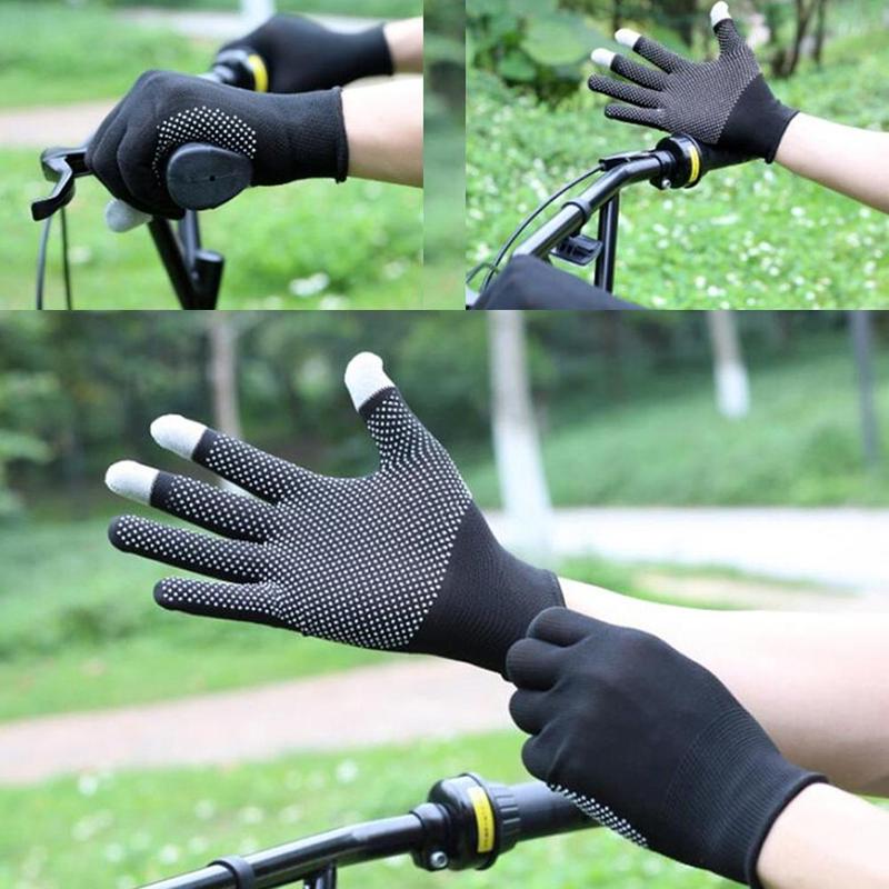 Elastic Touch Screen Sports Gloves, 1 Pair Sun Protection Cycling Gloves, Anti-slip Work Gloves for Men & Women, Sports & Outdoor Accessories