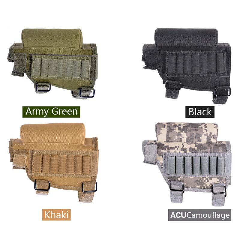 Adjustable Outdoor Tactical Butt Stock Rifle Cheek Rest Pouch Bullet Holder Bag