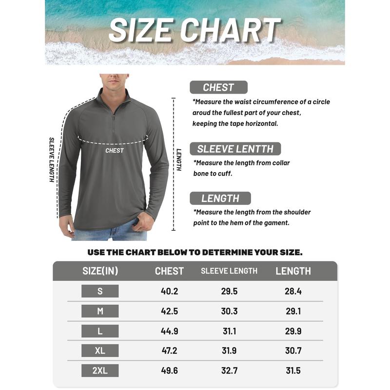 MAGCOMSEN Men's 1 4 Zip Shirt UPF 50+ Quick Dry Lightweight Long Sleeve for Hiking Running Rashguard