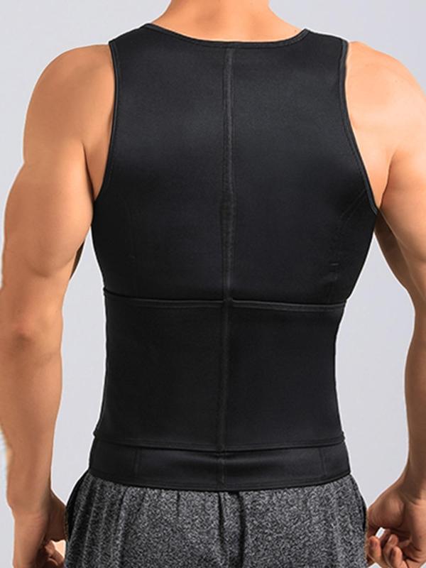 Men's Back To School Zipper Neoprene Sauna Vest for Spring, Fall Outfits, Fallfreshness Sweat Sauna Vest for Weight Loss, Graphic Tees for Gym, Sports Tops, Slimming Shaper, Running Vest, Gym Clothing