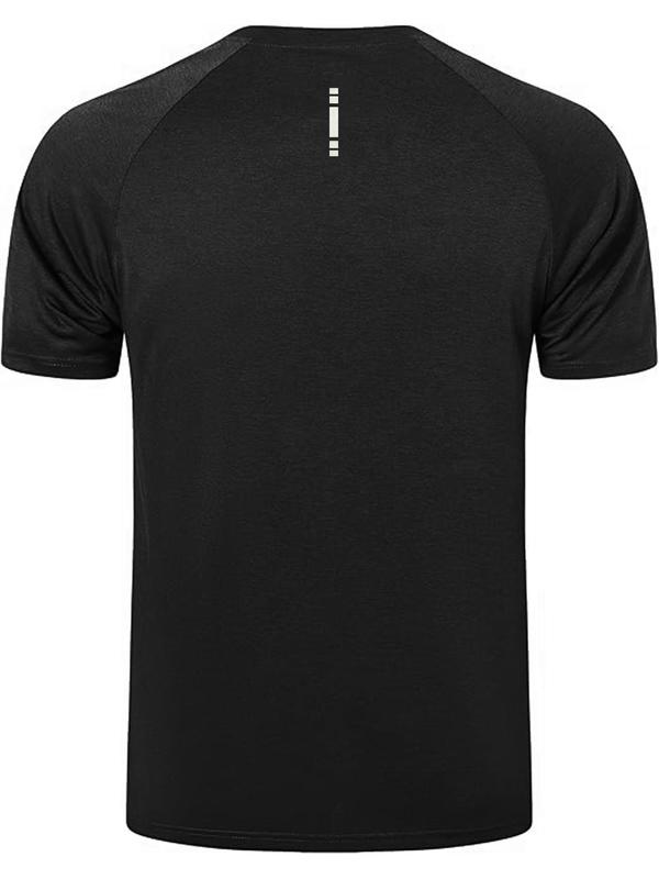 Men's Solid Color Round Neck Sports Tee, Quick Drying Breathable Short Sleeve T-shirt, Men's T-shirts, Casual Sporty Top for Gym Exercise & Running