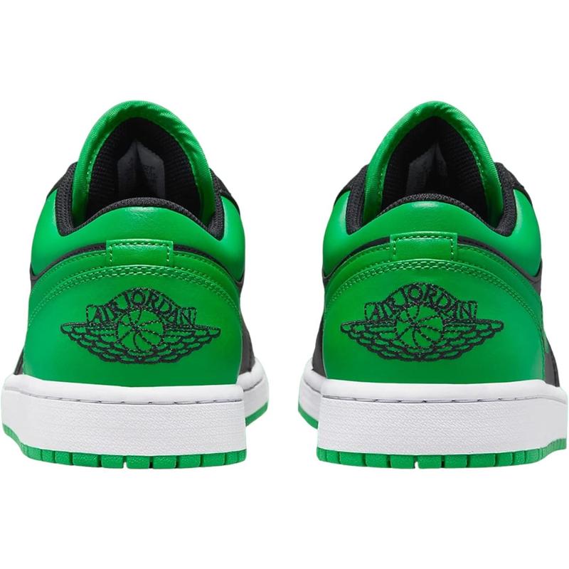 Men's Air Jordan 1 Low Black Black-Lucky Green-White (553558 065)