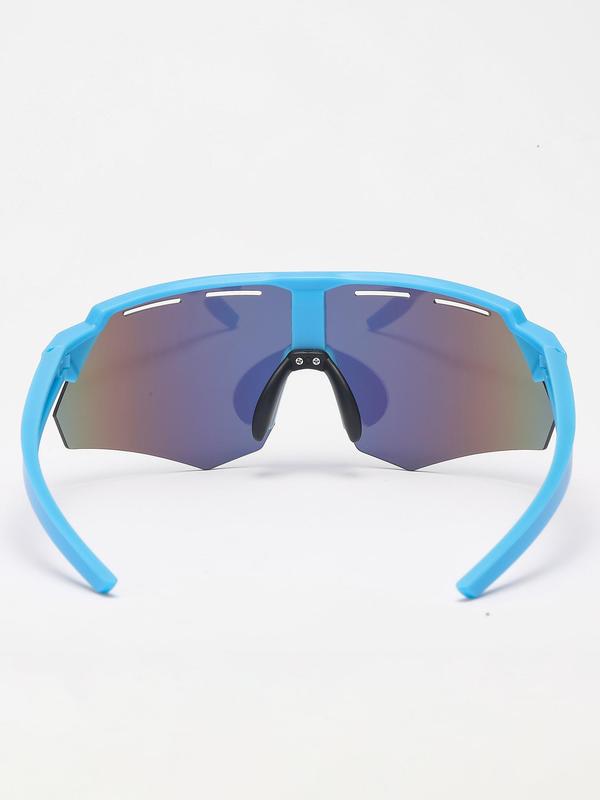 Unisex Sporty Ombre Design Half Frame Sunglasses, Sport UV400 Non-Slip Cycling Sunglasses, Sport Eyewear for Men Women