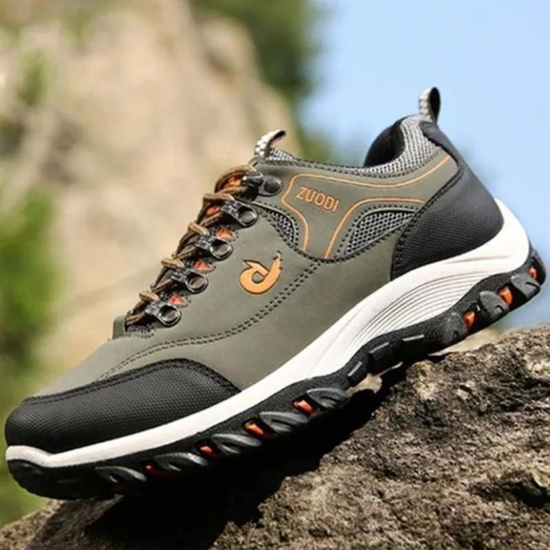 Men Casual Running Camping Shoes Leather Outdoor Sneakers Hiking Shoes Waterproof Non-slip Sport