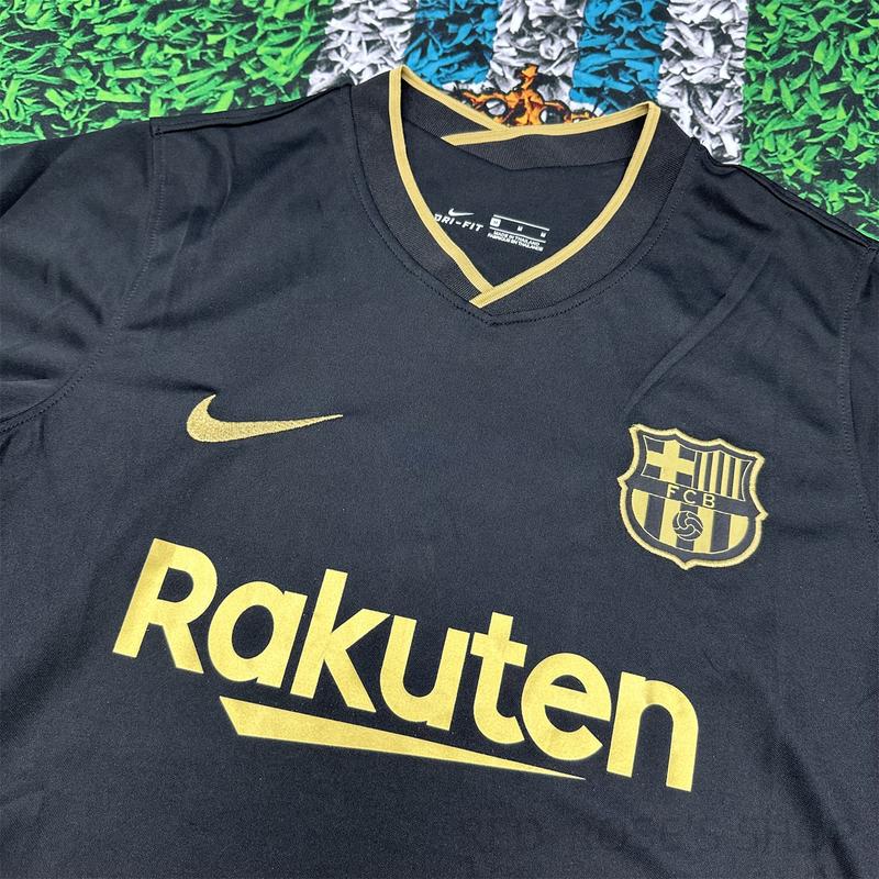 Nike 2021 Barcelona Away Black and Gold Fan Edition Jersey #10 Lionel Messi Soccer Jersey