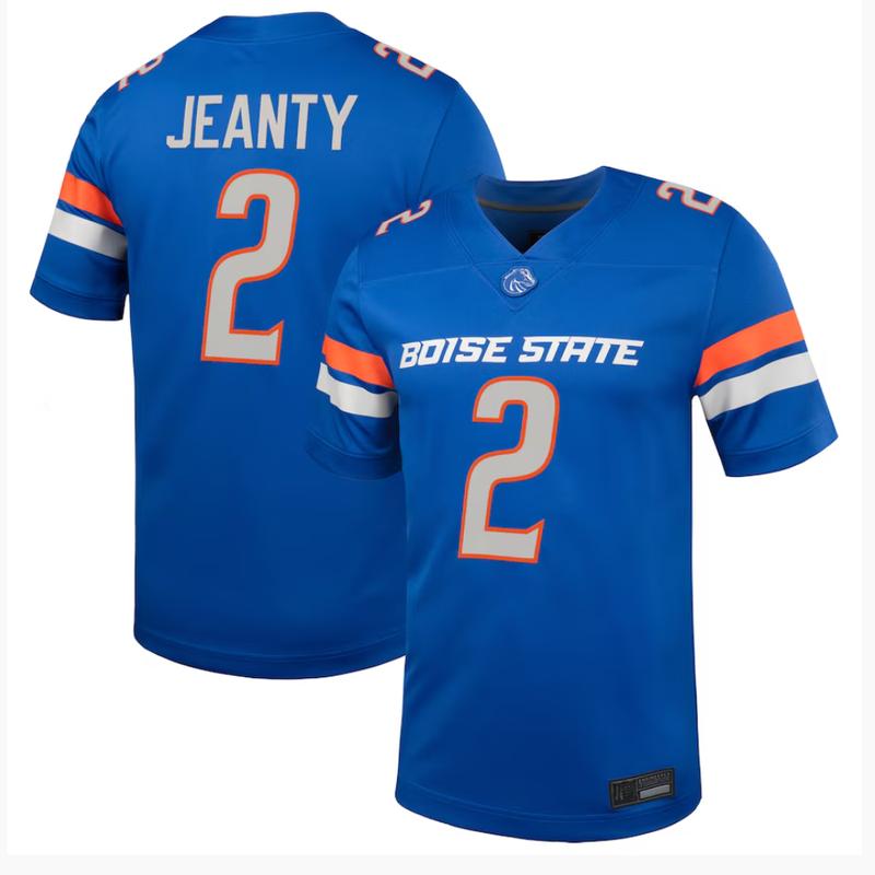 Men's Ashton Jeanty Royal Boise State Broncos NIL Football Game Jersey, NCAA Football, College Sports, gift for him, gift for birthday