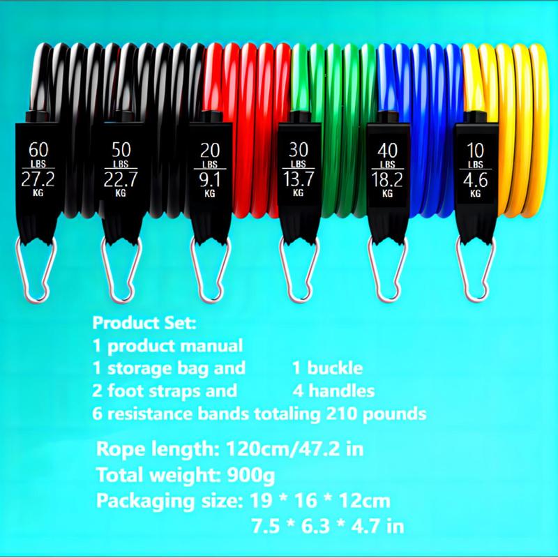 Resistance Bands Set, 14pcs set Workout Bands with Handle, Home Gym Exercise Equipment for Women & Men, Exercising Bands for Strength Training Equipment at Home, Gymtok