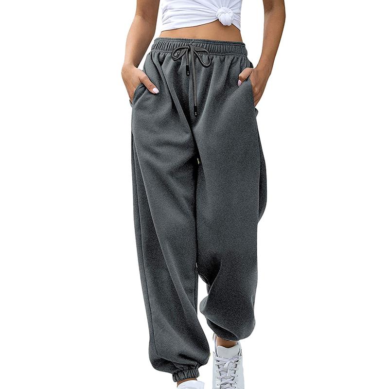 Sweatpants for Teen Girls Baggy High Waisted Cinch Bottom Sweatpants Yoga Workout Joggers Cute Sweats Pants with Pockets