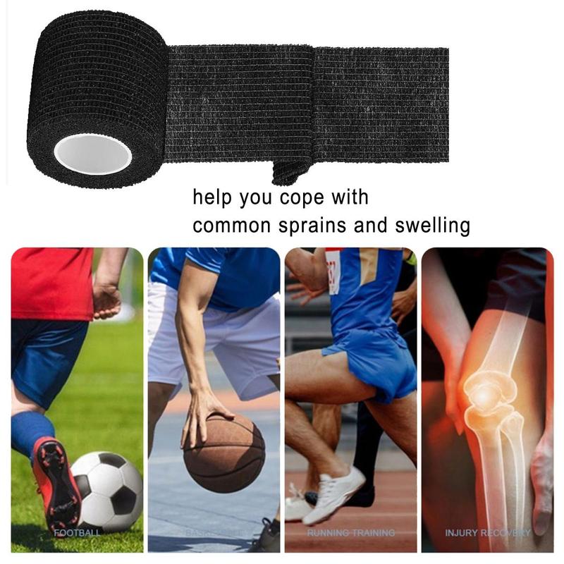 Elastic Self-adhesive Bandages, 6rolls set Sports Elastic Ankle Straps, Fixed Compression Tape for Wrists & Elbows & Knees, Football Gear, Football Accessories, Gym Accessories