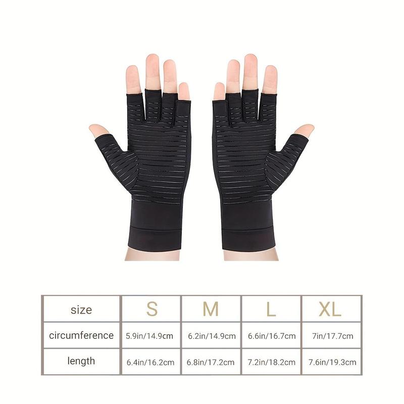 Half Finger Sports Gloves, 1 Pair Copper Compression Gloves, Fingerless Gloves, Unisex Gloves for Cycling, Biking, Driving, Exercise, Training, Fitness, and Outdoor Activities