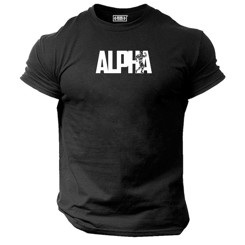 Alpha T Shirt Gym Clothing Bodybuilding Weight Training Workout Exercise Kick Boxing MMA Beast Muscles Karate Gymwear Men Tee Top