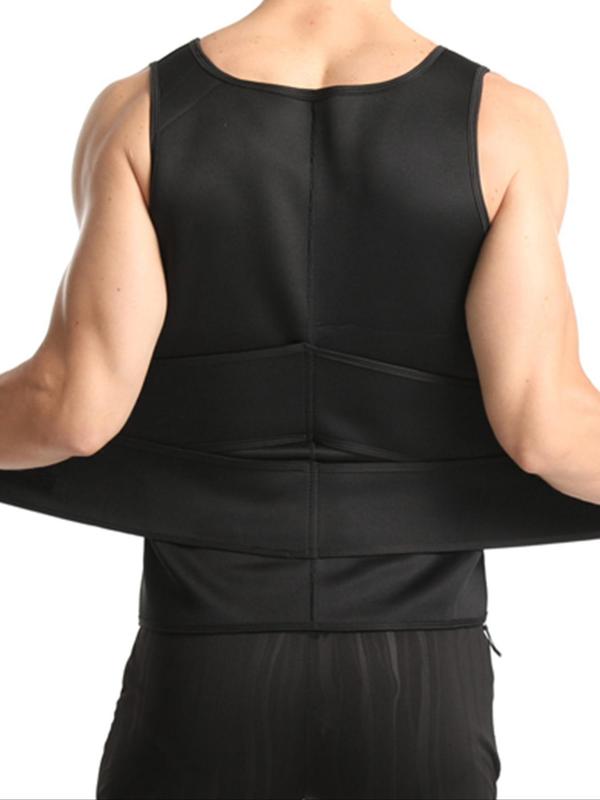 Men's Back To School Zipper Neoprene Sauna Vest for Spring, Fall Outfits, Fallfreshness Sweat Sauna Vest for Weight Loss, Graphic Tees for Gym, Sports Tops, Slimming Shaper, Running Vest, Gym Clothing