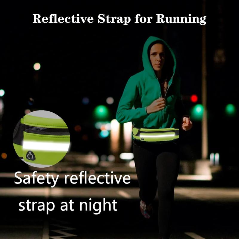 Running Waist Bag, 1 Count Waterproof Outdoor Sports Phone Storage Bag, Reflective Night Running Waist Bag for Fitness Men Women