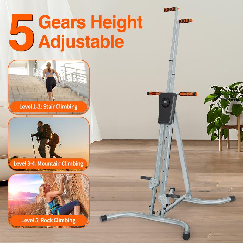 KitGody Vertical Climber Exercise Machine, Stair Climber for Enhanced Strength Training, Adjustable 5-Level Full-Body Exercise Stair Stepper Machine