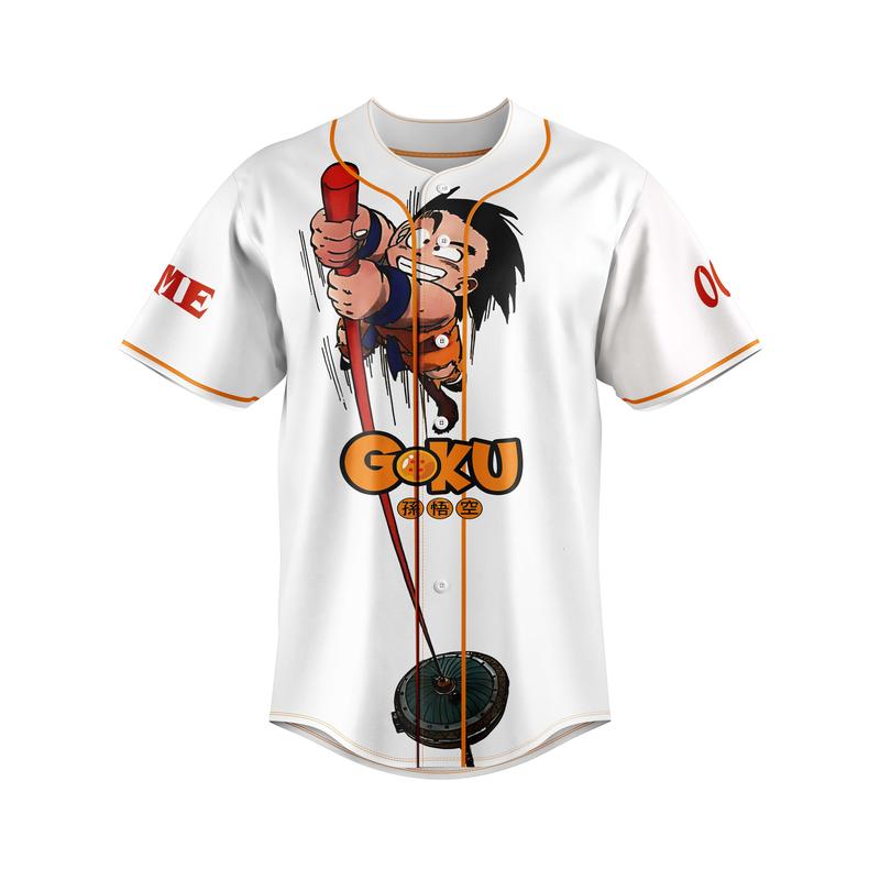 Goku Kid Dragon Ball Kame Anime Baseball Jersey Sport Jersey Shirt Summer Gift For Him and For Her Gift For Baseball Fan Lover