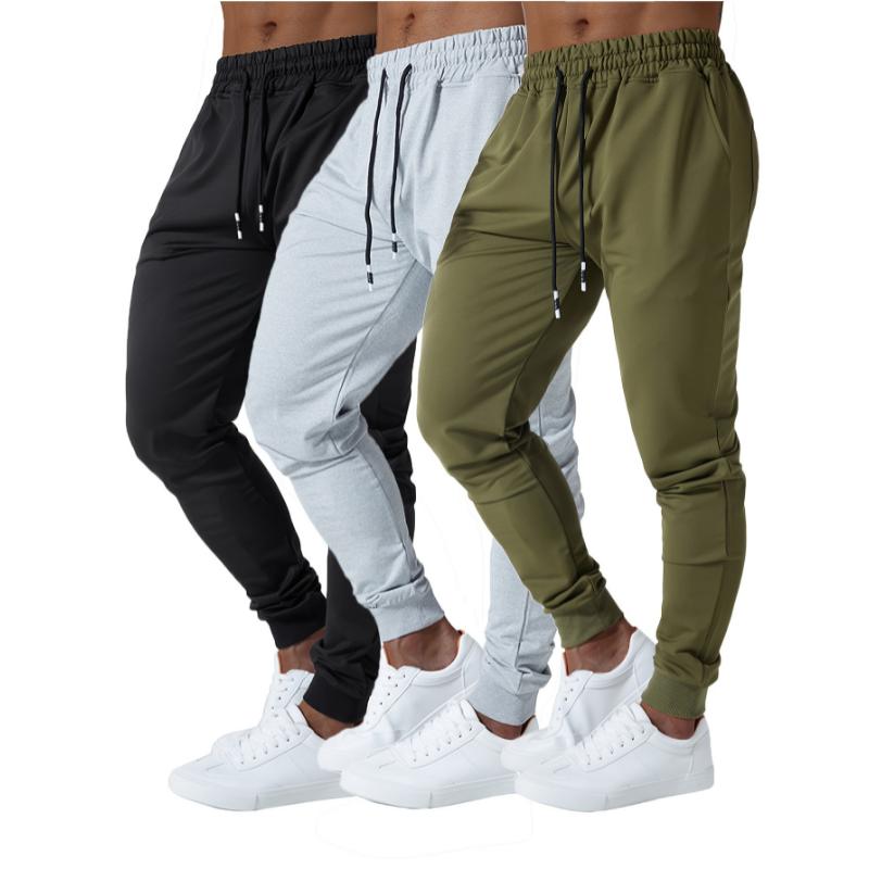 3pcs Ultra Elastic Mens Jogger Sweatpants with Deep Side Pockets for Gym Running Workout Athletic Bottom