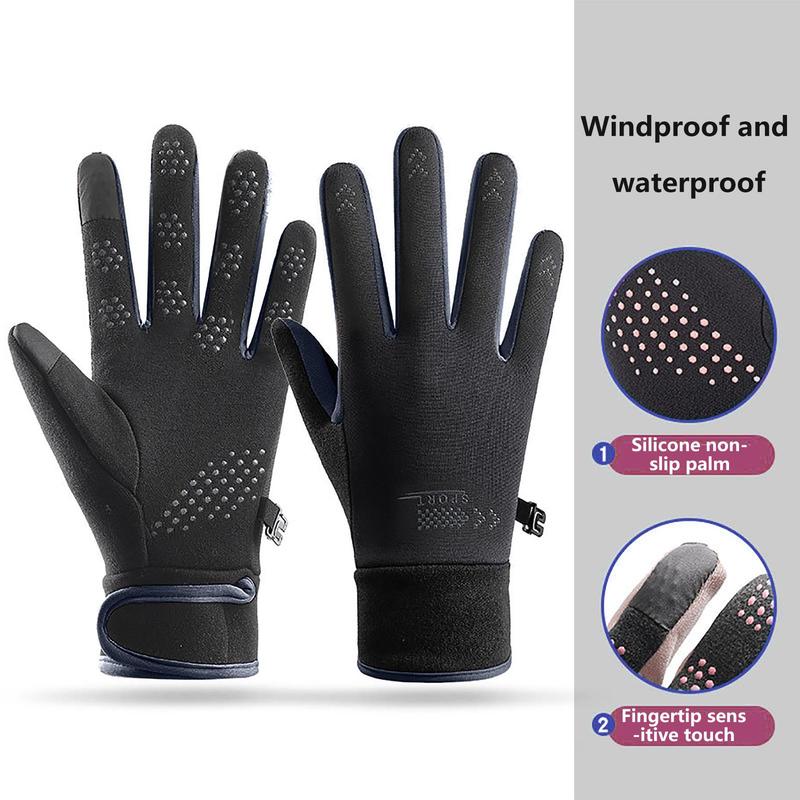 Winter Touch Screen Gloves, 1 Pair Non-slip Outdoor Sports Gloves for Gift Ideas, Windproof Warm Gloves for Cycling Skiing