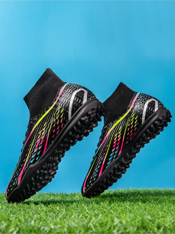 Men's Lace Up Soccer Shoes, Breathable Comfortable Football Shoes, Non-slip Football Cleats, Training Shoes for All Seasons