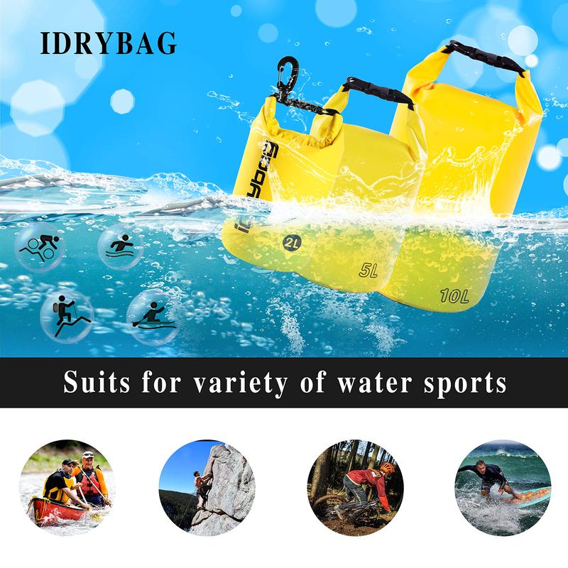 IDRYBAG Waterproof Backpack Dry Bag , Floating Bag Dry Backpack 2L waterproof gear, for Kayaking, Boating, Canoeing, Rafting, Hiking, Camping water fowler water pouch sports backpack