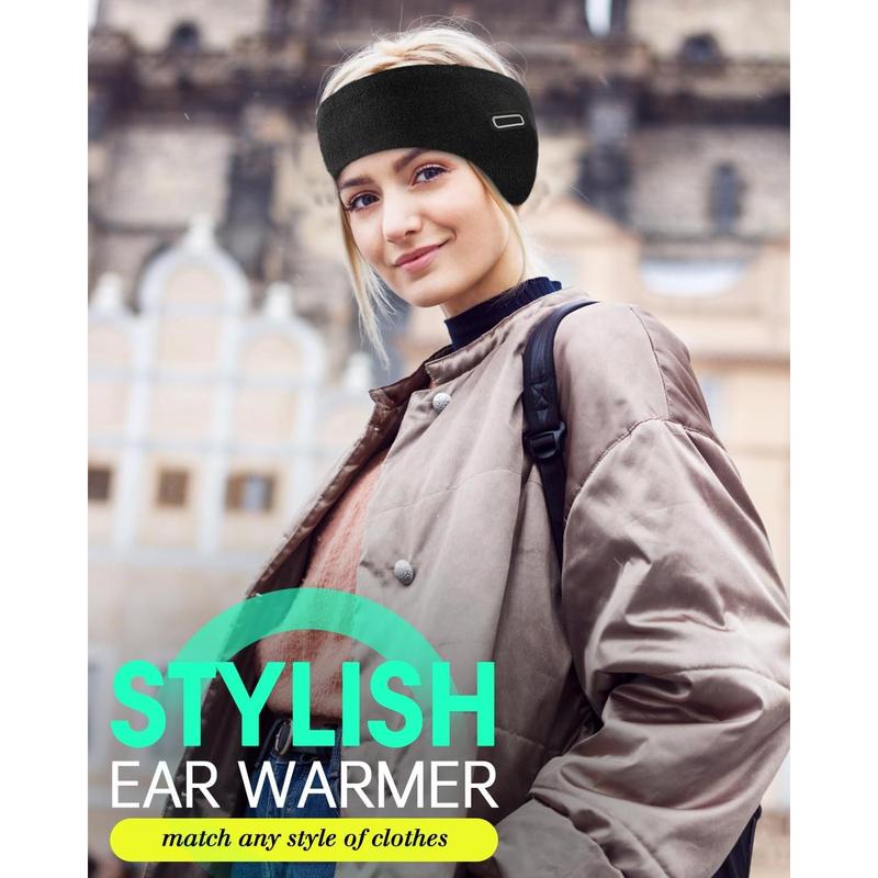 Double-Layer Ear Warmer Headband-Knit Fuzzy Lined Winter Ear Muff for Men Women Running Cycling Ear Covers