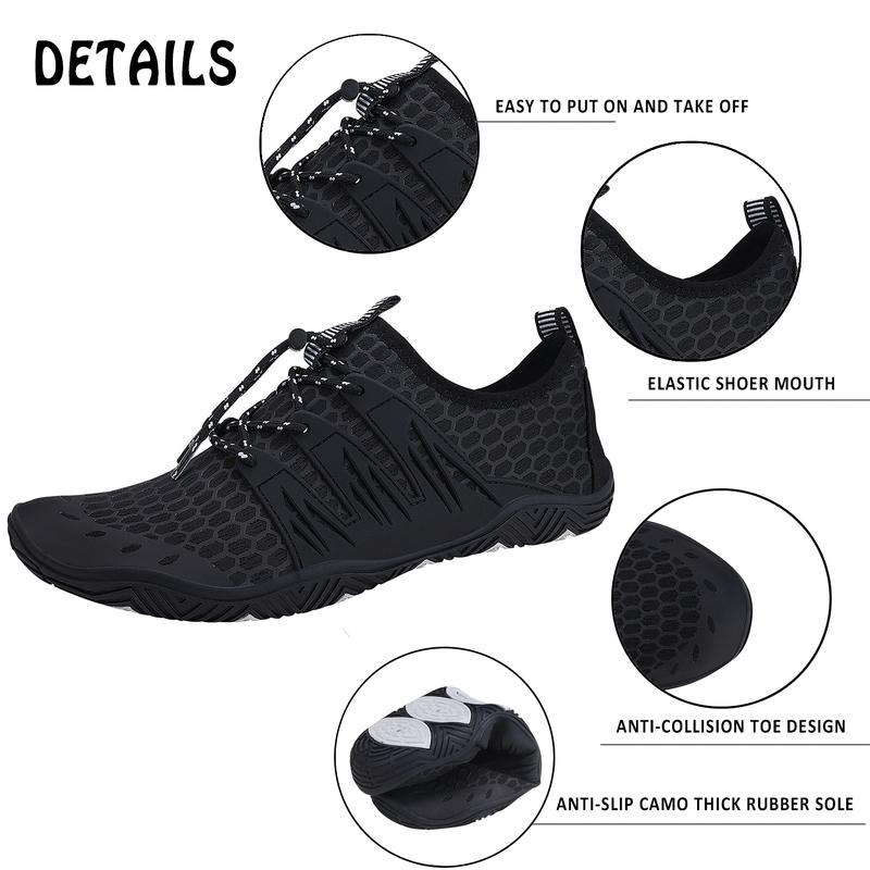 Quick-Dry Water Shoes for Men and Women - Low-Top, Elastic Band, EVA Insole, Rubber Sole, Striped Pattern - Ideal for Swimming Beach Surfing