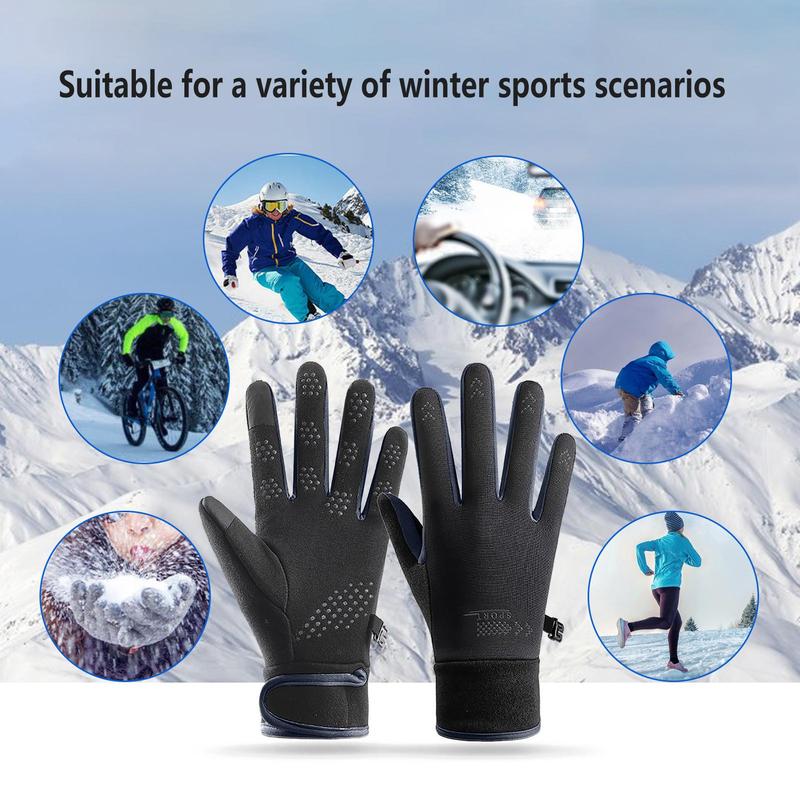 Winter Touch Screen Gloves, 1 Pair Non-slip Outdoor Sports Gloves for Gift Ideas, Windproof Warm Gloves for Cycling Skiing