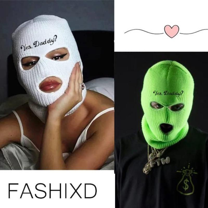 Knit Balaclava, 3 Hole Ski Mask, Outdoor Warm Cycling Windproof Mask, Face Gear & Equipment for Men & Women