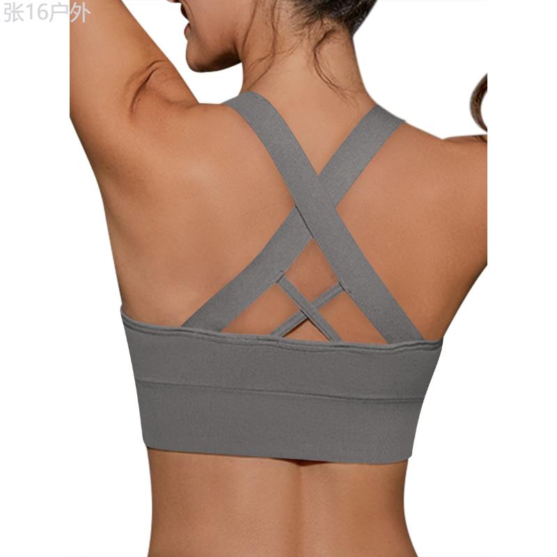 3 Pack High Impact Sports Bras, Women's Cross Back Padded Zipper Workout Bras