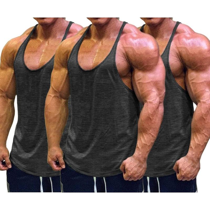 Men's Bodybuilding Stringer Tank Tops Y-Back Gym Fitness Workout Training Running T-Shirts Athletic Quick Dry Top