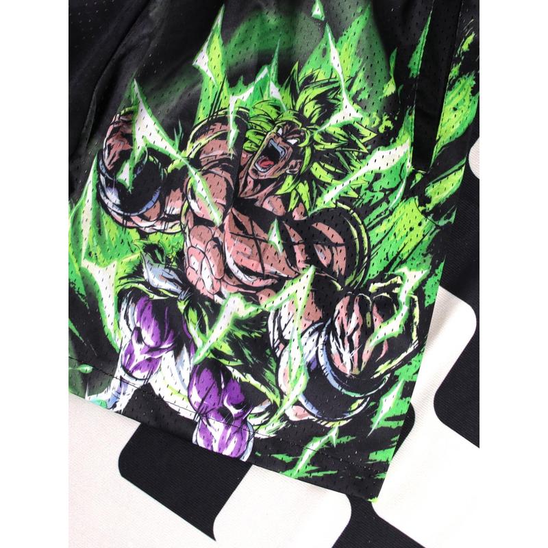 Dragon Ball Broly Power Up Shorts Men's Basketball Shorts Workout Sport Knee Pants With Four Pockets Athletic Sweat Walking Sunmmer Embroidery Shorts S-3XL