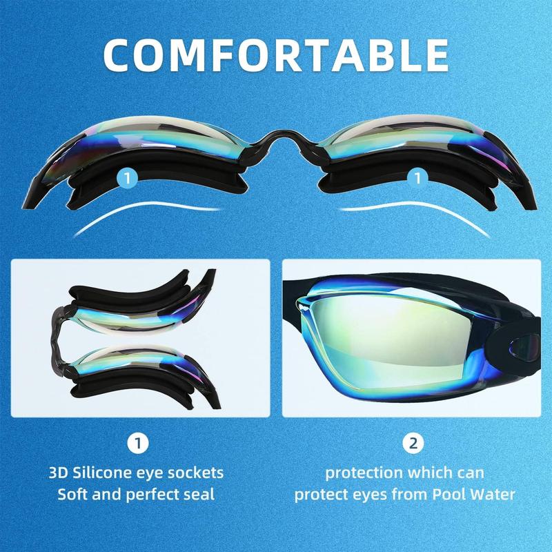 Swim Goggles, 2 Pack Swimming Goggles Anti Fog No Leaking For Adult Women Men Youth