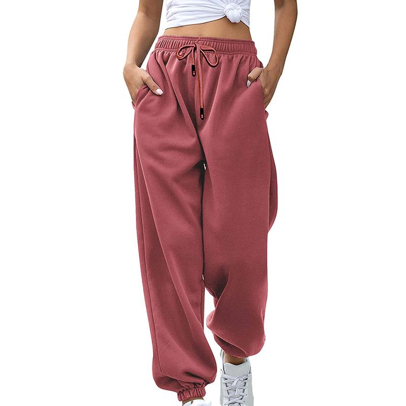 Sweatpants for Teen Girls Baggy High Waisted Cinch Bottom Sweatpants Yoga Workout Joggers Cute Sweats Pants with Pockets