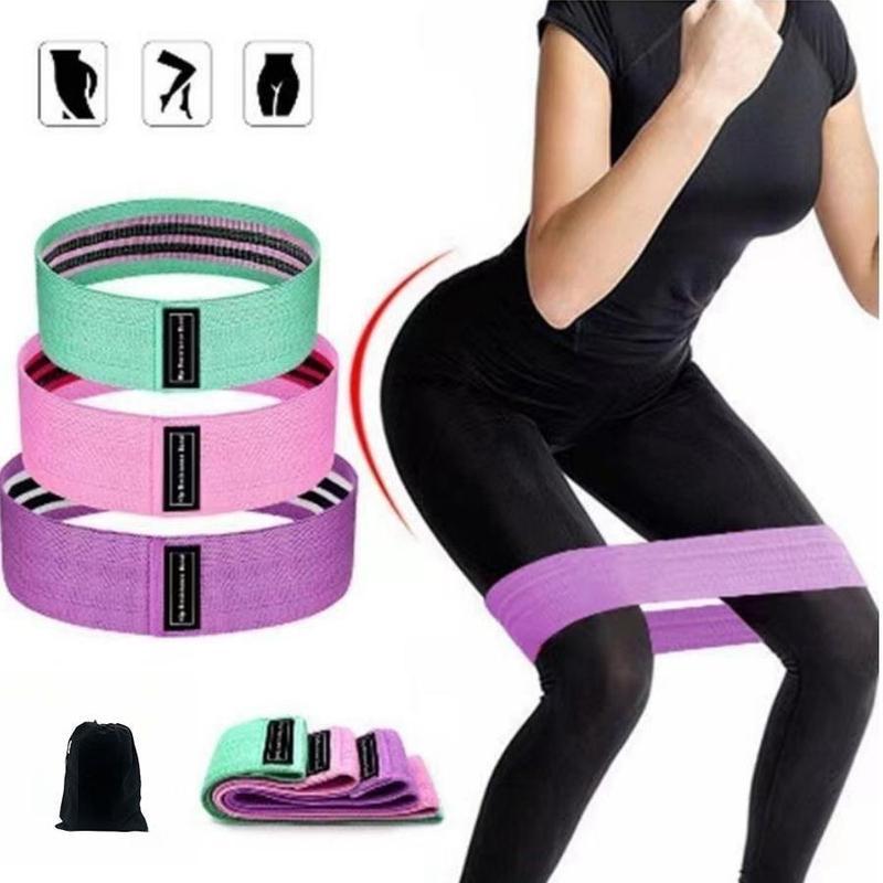 Random Color Sports Resistance Loop Band, 3 Counts set Non-slip Elastic Squat Resistance Band, Yoga Stretch Band for Home Gym