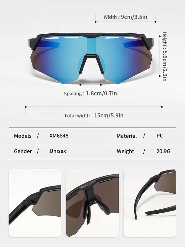 Unisex Sporty Ombre Design Half Frame Sunglasses, Sport UV400 Non-Slip Cycling Sunglasses, Sport Eyewear for Men Women